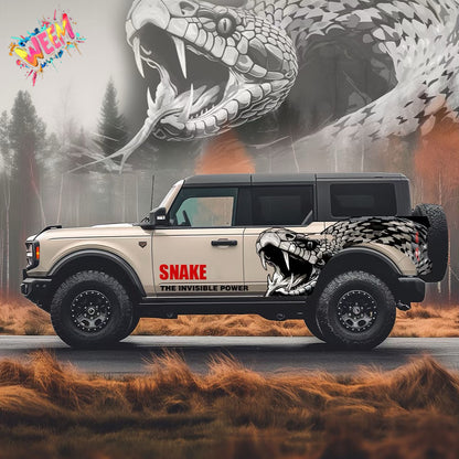 Viper Snake SUV Decal Wrap for Jeep Wrangler | Aggressive Predator Off-Road Side Graphics