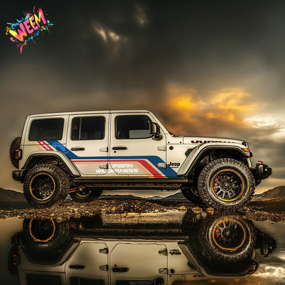 Retro Stripe SUV Decal for Jeep Wrangler | Urban Wilderness Side Graphic Wrap