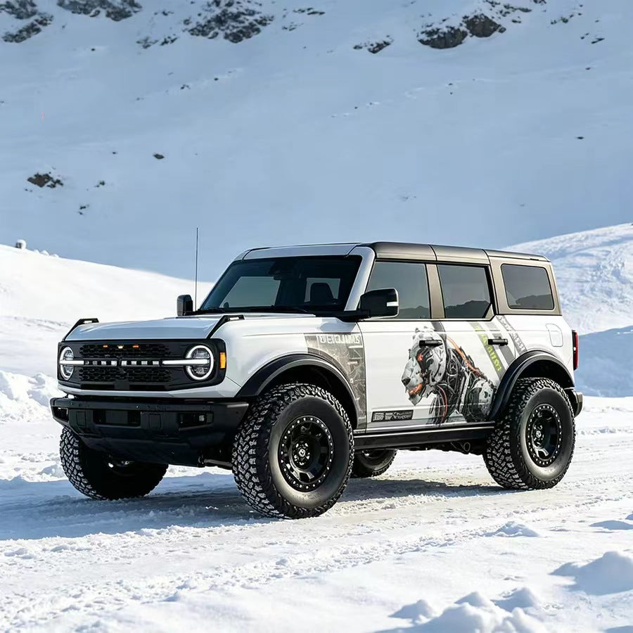 Futuristic Mech Panther Side Graphic Wrap Applied on SUV – Cyber Animal Decal View