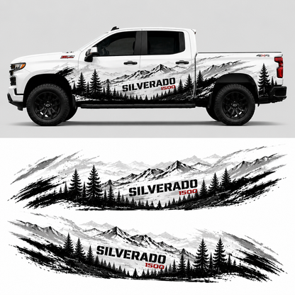Mountain Adventure Silverado Decal | Off-Road Vinyl Wrap
