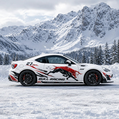 Bull Racing Car Decal for Sport Coupe | Performance Red Bull Style Vinyl