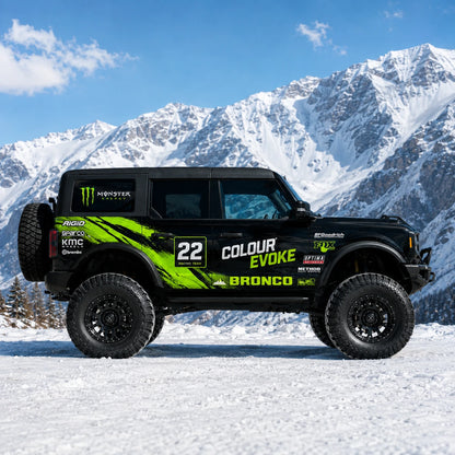 Neon Green Racing Stripe SUV Decal | Performance Side Graphic Kit