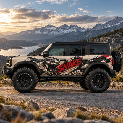 Viper Snake SUV Decal Wrap for Jeep Wrangler | Aggressive Predator Off-Road Side Graphics