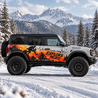 Mountain Climber SUV Decal | Adventure Gradient Side Wrap Graphic