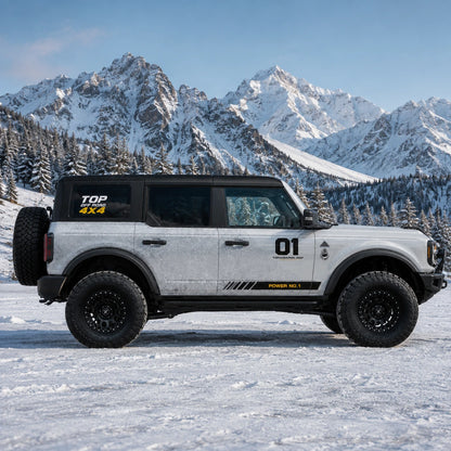 Minimal Topographic SUV Decal | Clean Contour Line Off-Road Side Vinyl Wrap for Jeep Bronco