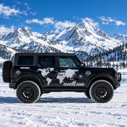World Map SUV Decal | Overland Travel Side Graphic Vinyl Wrap Kit