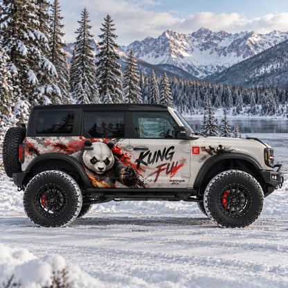 Kung Fu Panda Style SUV Decal for Bronco | Martial Arts Panda Side Graphic Wrap