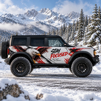 Eagle Motivational SUV Decal | Bold Off-Road Side Vinyl Wrap