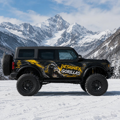 Aggressive Gorilla Head SUV Decal for Bronco | Muscle Animal Side Graphic Wrap