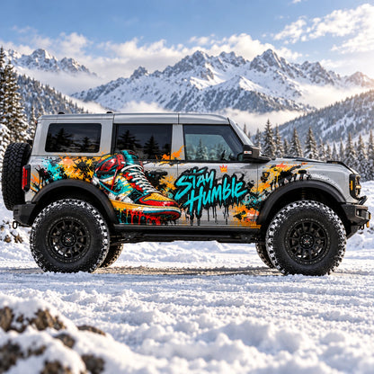 Colorful Street Art Car Decal for Ford Bronco | Graffiti Side Vinyl Wrap