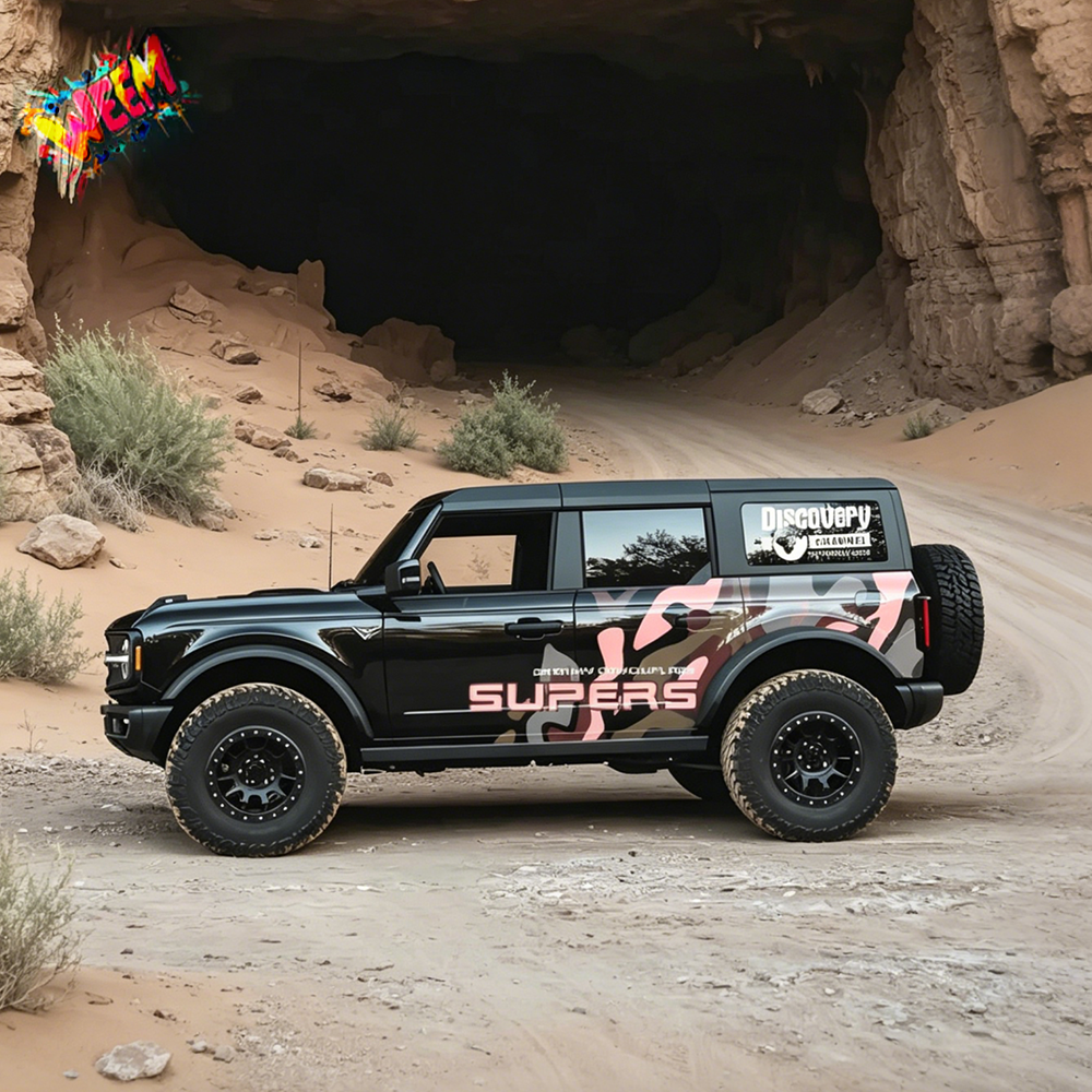 Pink Camo SUV Decal Wrap for Jeep Wrangler | Dreamy Camouflage Overland Side Graphics