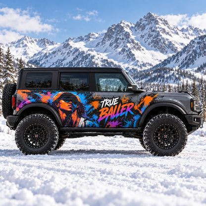 Colorful Abstract Art Car Decal for Ford Bronco | Modern Graphic Vinyl Wrap