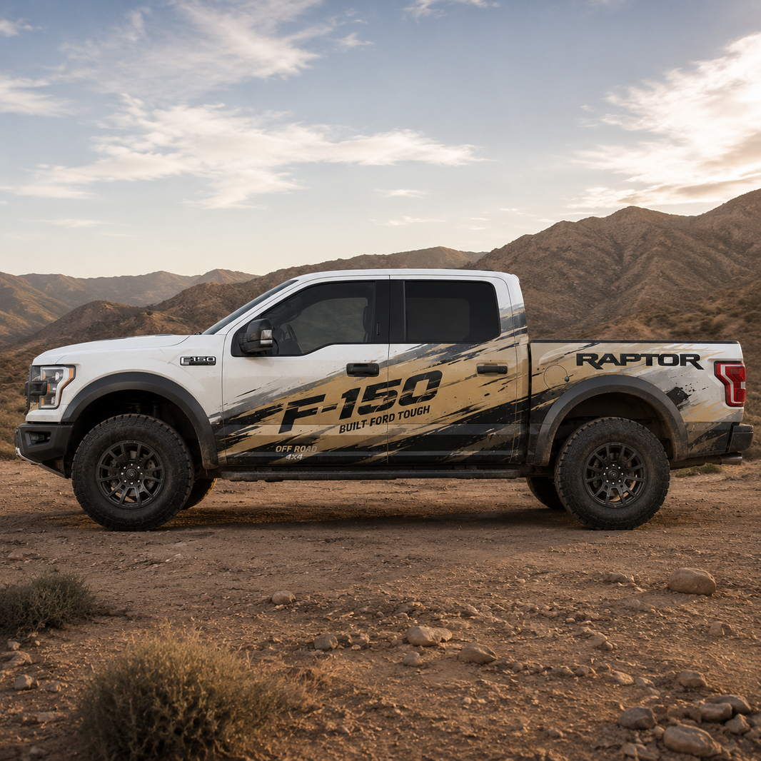 Desert Dust Truck Decal for Ford F-150 | Off-Road Racing Side Vinyl Wrap