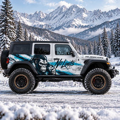 Monkey Stripe SUV Decal for Wrangler | Minimal Animal Side Graphic Wrap