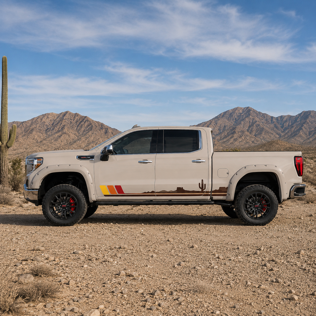 Desert Horizon Truck Decal for GMC Sierra 1500 | Southwest Landscape Side Vinyl Wrap