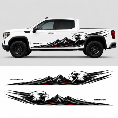 Eagle Mountain Truck Decal for GMC Sierra 1500 | Wilderness Side Vinyl Wrap