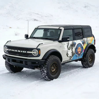 Ford Bronco with Cartoon Pig Street Art Vinyl Wrap – Animal Side Graphic Decal