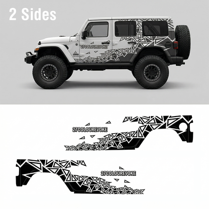 Geometric Triangle SUV Decal for Jeep Wrangler | Abstract Shatter Off-Road Side Wrap