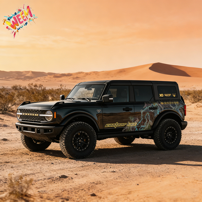 Contour Topographic Line SUV Decal | Abstract Terrain Side Wrap