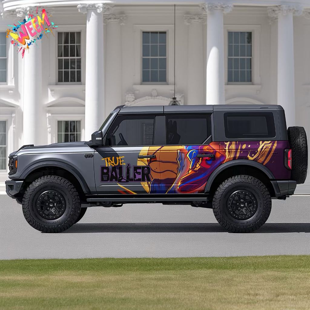 Colorful Abstract Art Car Decal for Ford Bronco | Modern Graphic Vinyl Wrap