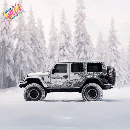Geometric Triangle SUV Decal for Jeep Wrangler | Abstract Shatter Off-Road Side Wrap