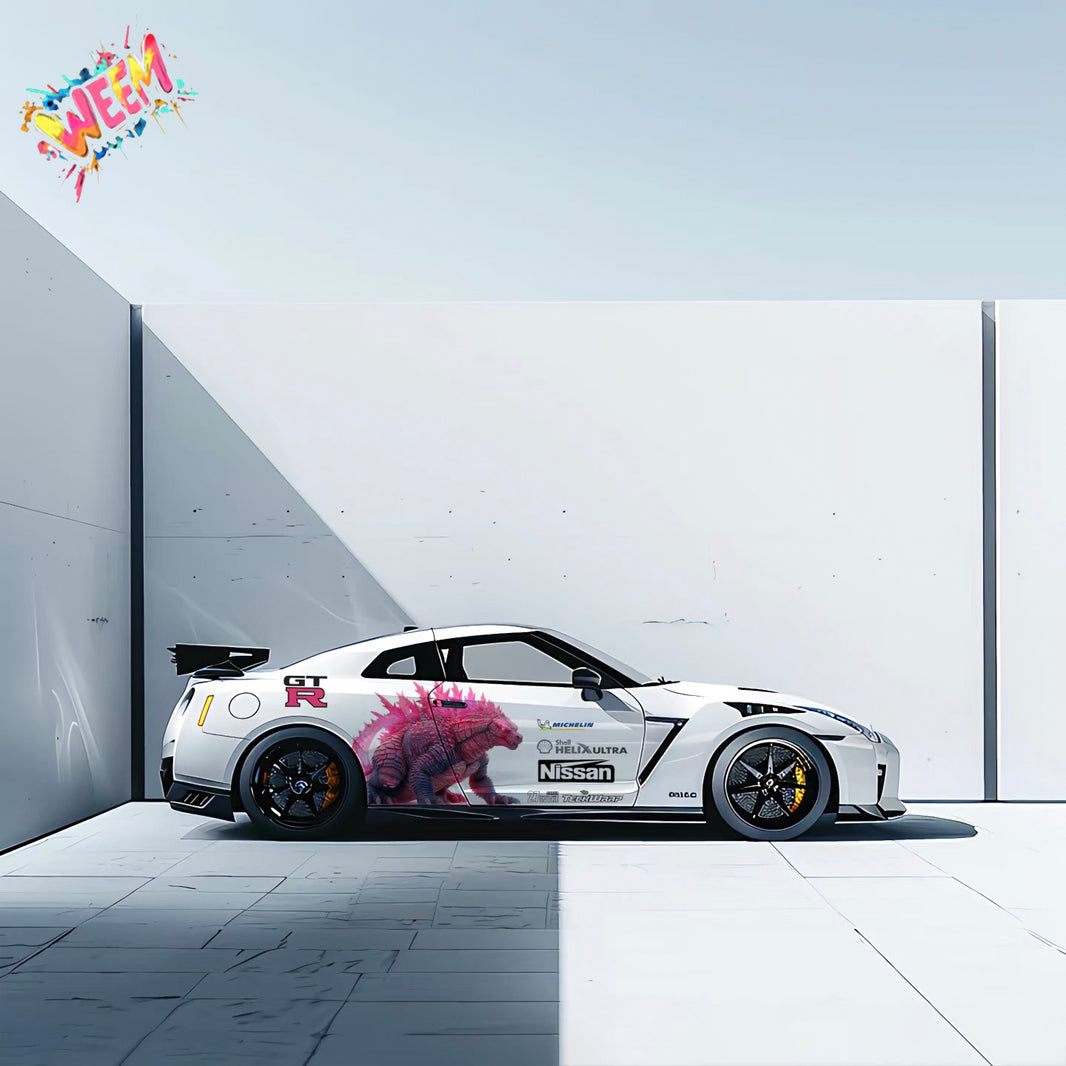 Kaiju Monster Car Decal for Nissan GT-R | Anime Godzilla Style Racing Wrap