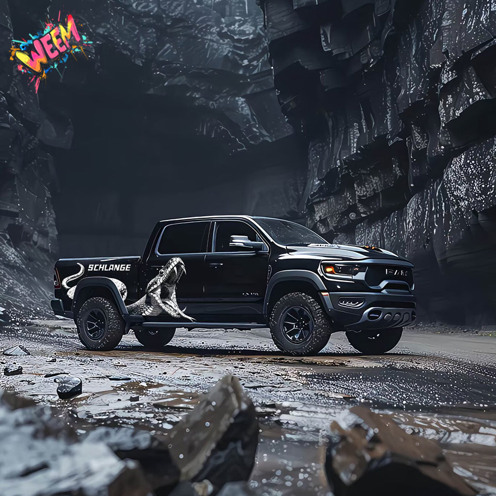 Venomous Snake Car Decal for Pickup Truck | Striking Viper Off-Road Vinyl Wrap