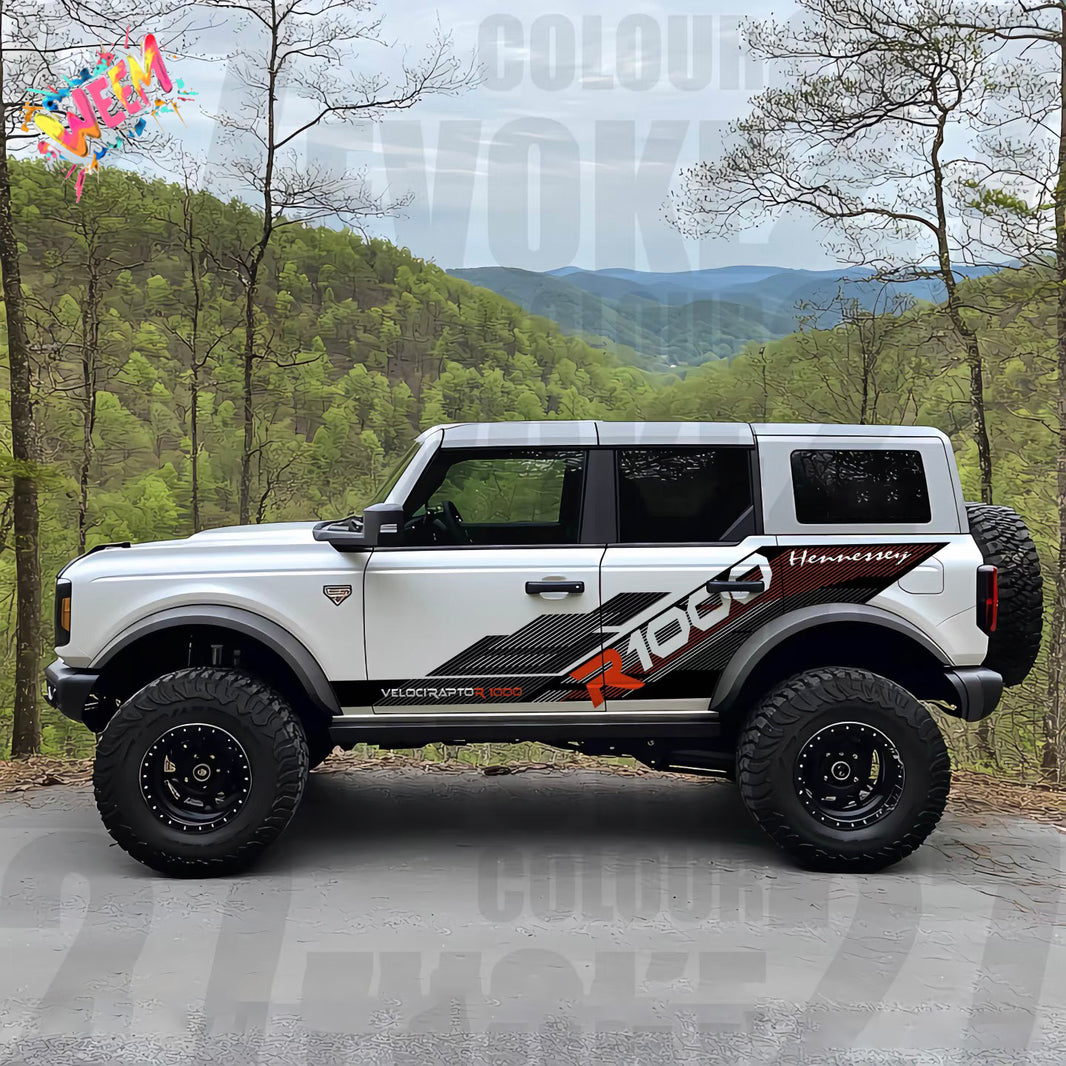 R1000 Performance Stripe SUV Decal for Bronco | Racing Style Side Graphic Wrap