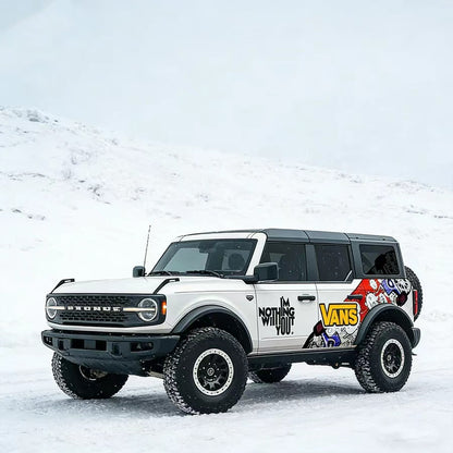 Jeep Wrangler with Street Graffiti Skate Style Vinyl Wrap – Cartoon Overland Side Graphic Decal