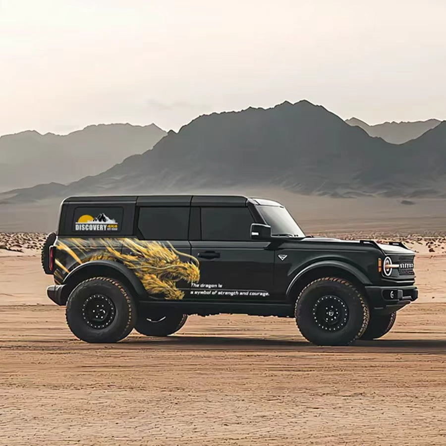 Golden Dragon SUV Decal – Mythical Side Vinyl Wrap for Off-Road Vehicles Design