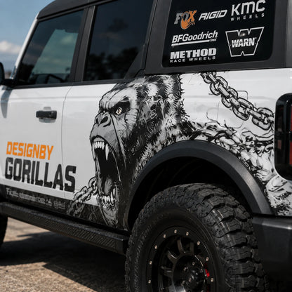 Black Gorilla Off-Road SUV Decal | Aggressive Side Graphic Kit