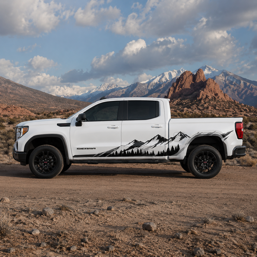 Mountain Bear Truck Decal for GMC Sierra 1500 | Wilderness Side Vinyl Wrap
