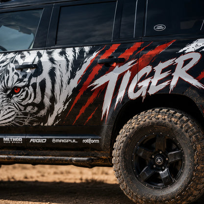 Bold Tiger Head SUV Decal for Bronco | Aggressive Animal Side Graphic Wrap