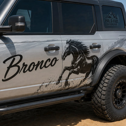 Black Horse SUV Decal | Brush Stroke Animal Side Graphic Vinyl Wrap Kit