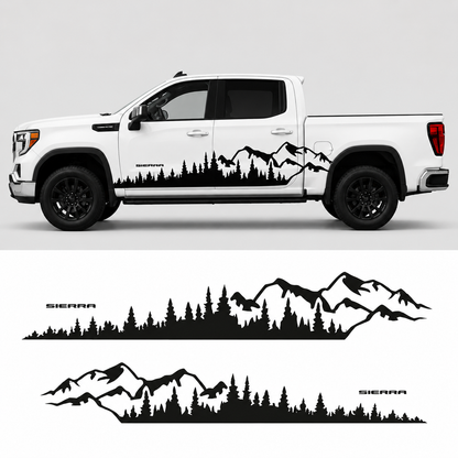 Mountain Forest Truck Decal for GMC Sierra 1500 | Wilderness Side Vinyl Wrap