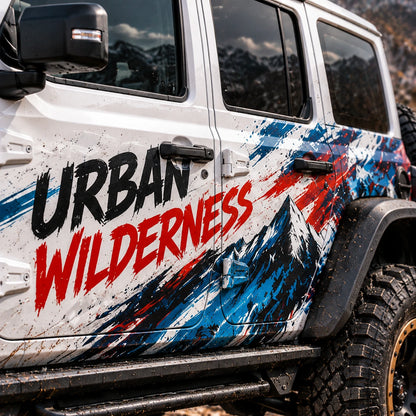 Retro Stripe SUV Decal for Jeep Wrangler | Urban Wilderness Side Graphic Wrap
