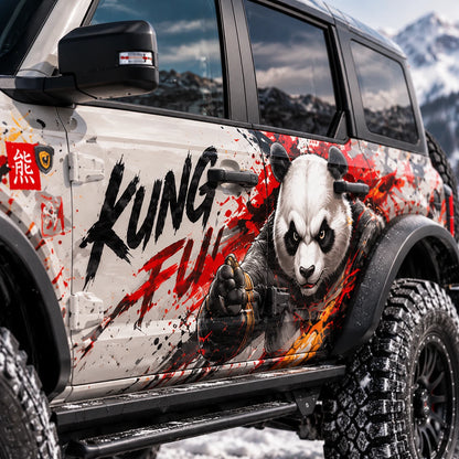 Kung Fu Panda Style SUV Decal for Bronco | Martial Arts Panda Side Graphic Wrap