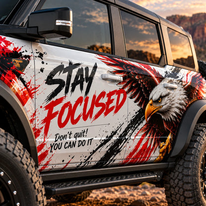 Eagle Motivational SUV Decal | Bold Off-Road Side Vinyl Wrap