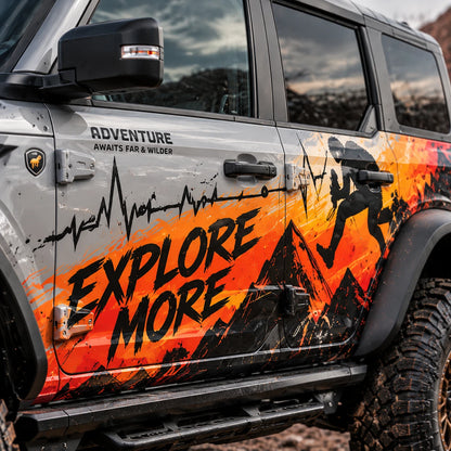 Mountain Climber SUV Decal | Adventure Gradient Side Wrap Graphic