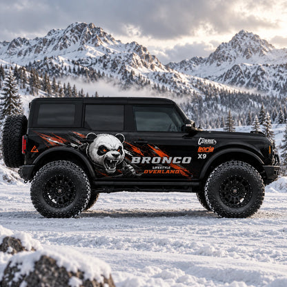 Angry Panda SUV Decal | Off-Road Cartoon Animal Side Graphic Vinyl Wrap Kit