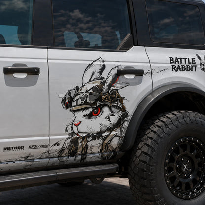 Tactical Rabbit Car Decal for Ford Bronco | Combat Bunny Off-Road Vinyl Wrap