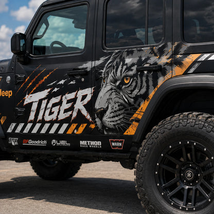 Diagonal Off-Road Stripe SUV Decal for Jeep Wrangler | Graphic Overland Side Vinyl Wrap