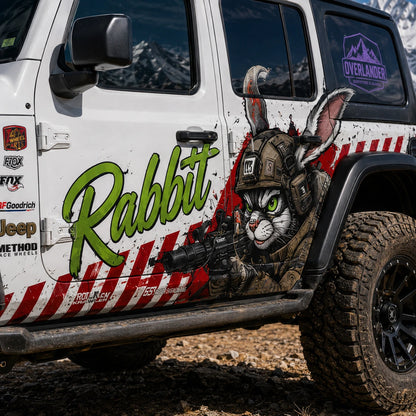 Tactical Rabbit SUV Decal | Off-Road Bunny Head Side Graphic
