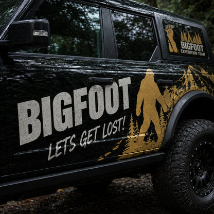 Bigfoot Forest Car Decal for Ford Bronco | Myth Creature Vinyl Wrap