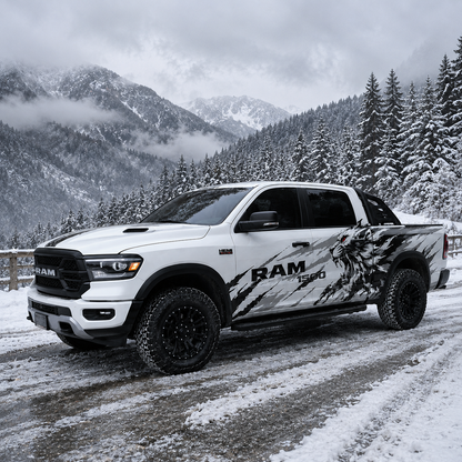 Savage Wolf Truck Decal for RAM 1500 | Aggressive Predator Side Graphics