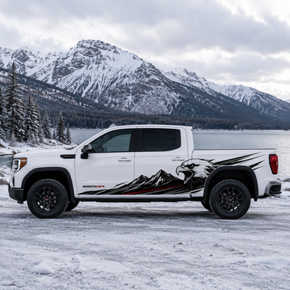 Eagle Mountain Truck Decal for GMC Sierra 1500 | Wilderness Side Vinyl Wrap