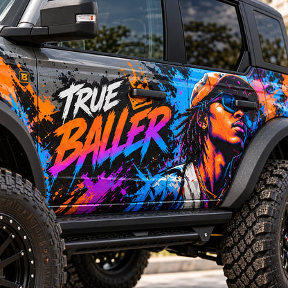 Colorful Abstract Art Car Decal for Ford Bronco | Modern Graphic Vinyl Wrap