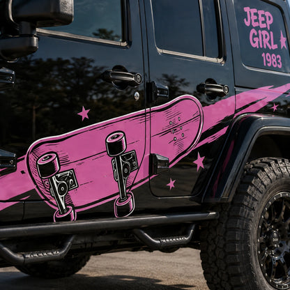 Pink Skateboard SUV Decal | Street Style Side Stripe Wrap