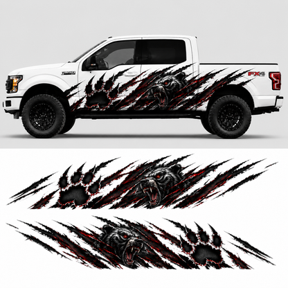 Bear Claw Truck Decal for Ford F-150 | Aggressive Animal Side Vinyl Wrap