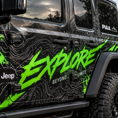 Contour Line Topographic SUV Decal for Jeep Wrangler | Overland Terrain Map Side Wrap